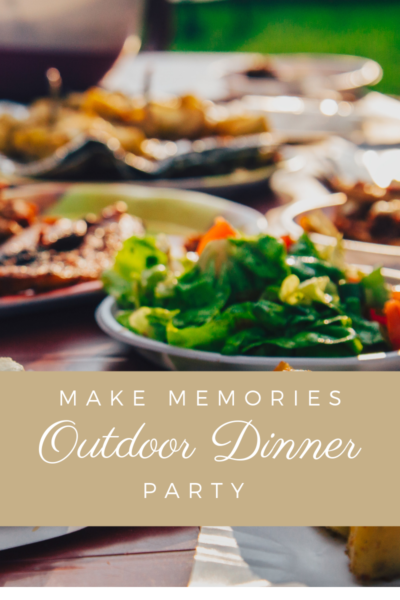 Outdoor dinner party table