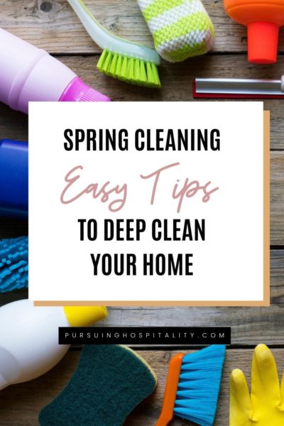 Spring Cleaning easy tips with cleaning supplies