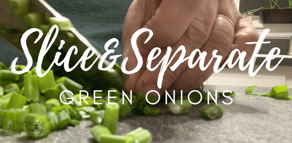 Slice and separate Green Onions