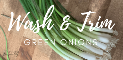 Wash and trim Green onions for dehydration